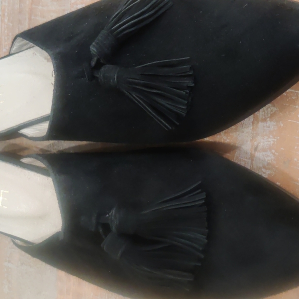 Raye Black Pointed Toe Slides - image 4